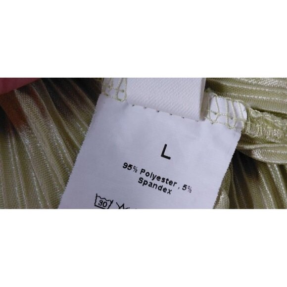 Lyaner Womens Ribbed Long Sleeve Button-Up Top L Polyester/Spandex Green - Picture 3 of 10